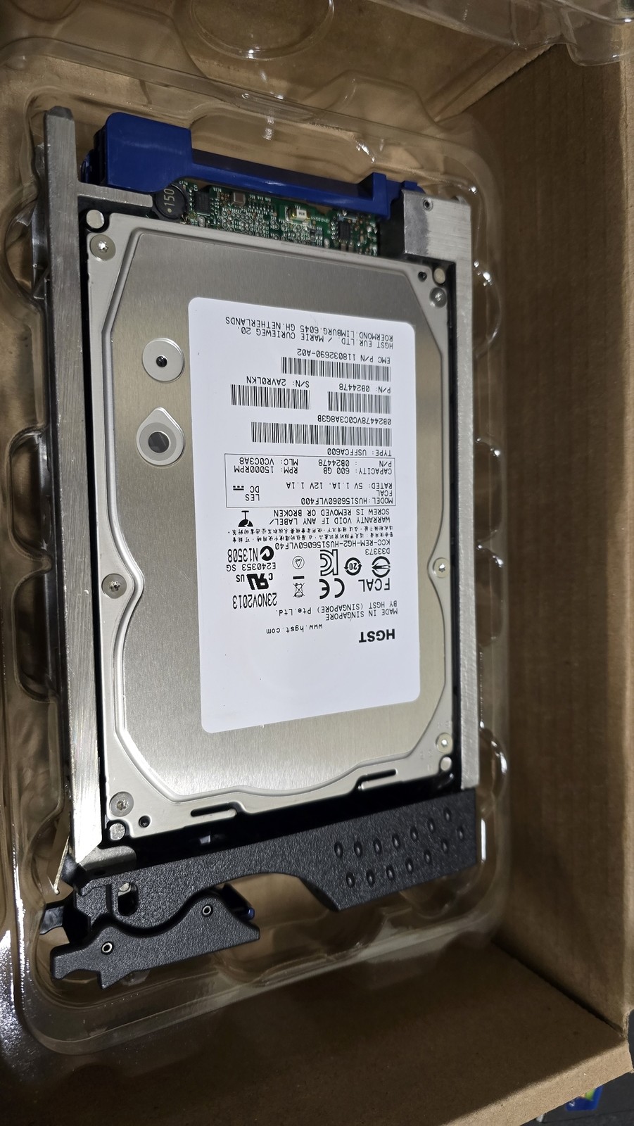 DELL HGST HUS156060VLF400 600GB 15K Fibre Channel 3.5" Hard Drive W/Tray 0B24478 Image 2