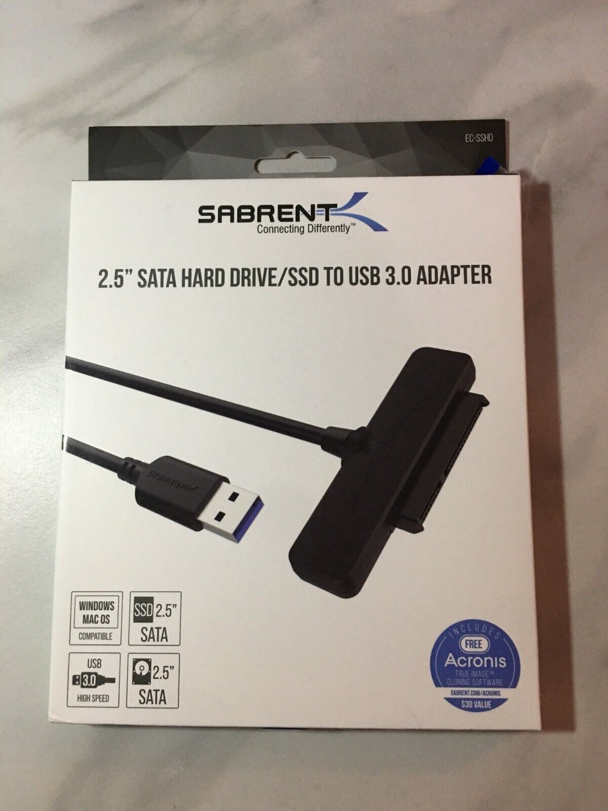Sabrent 2.5" SATA Hard Drive/SSD To USB 3.0 Adapter Image 1