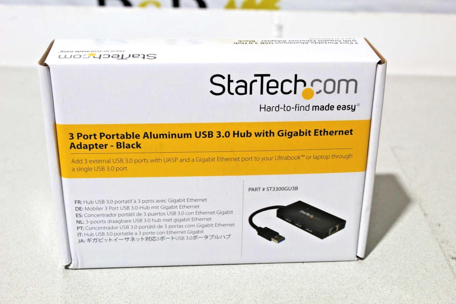 New StarTech 3 Port Portable USB 3.0 Hub Gigabit Ethernet Adapter Image 1