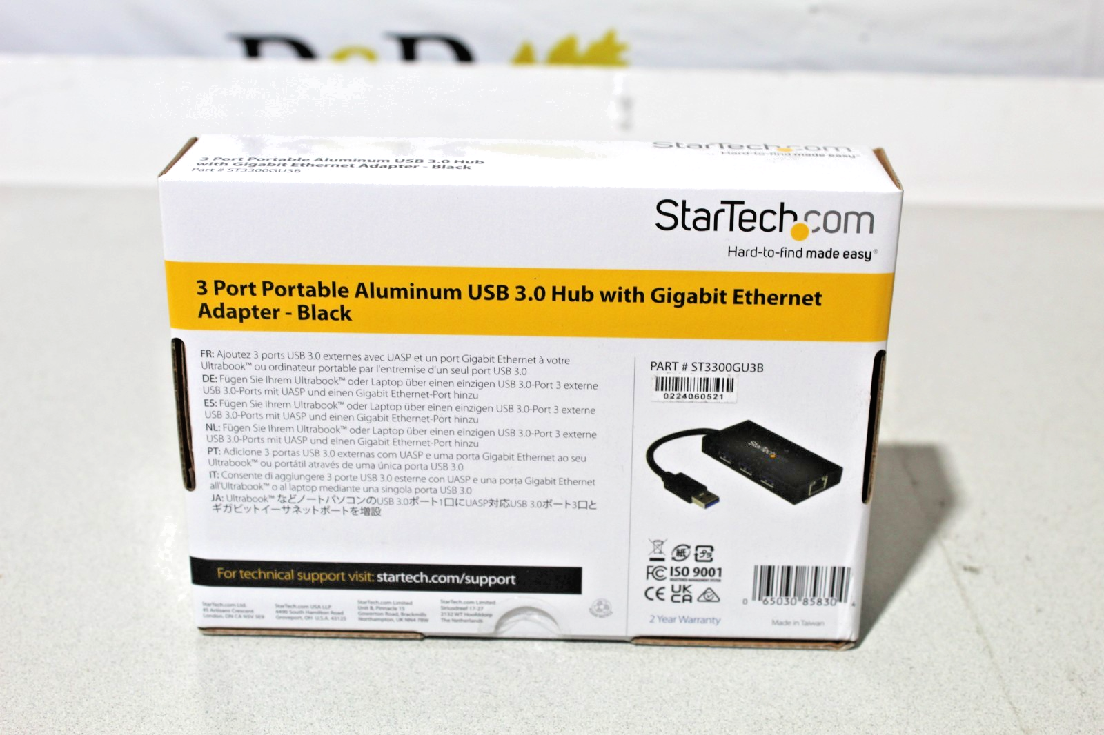 New StarTech 3 Port Portable USB 3.0 Hub Gigabit Ethernet Adapter Image 2