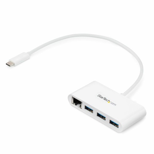 StarTech HB30C3A1GEA 3 Port USB C Hub With Gigabit Ethernet - USB-C To 3x USB-A Image 1