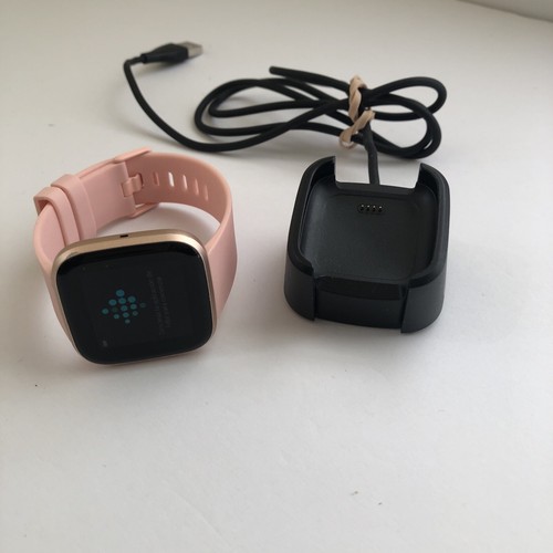 Fitbit FB507RGPK Versa 2 Smartwatch, Copper Rose fitness tracker. excellent Image 1